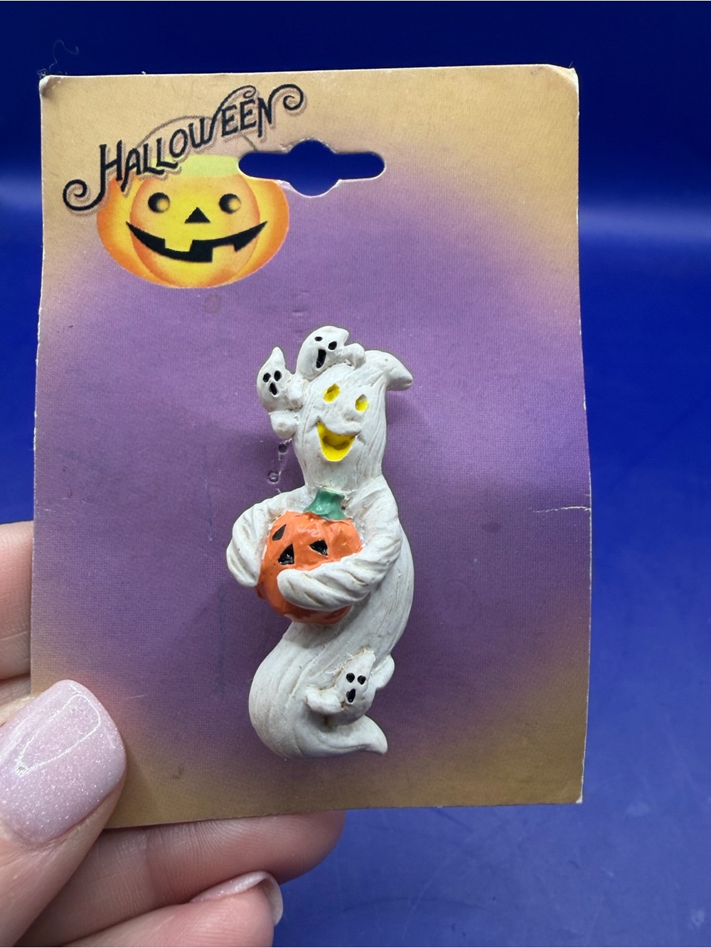 Halloween Ghost and Pumpkin Brooch